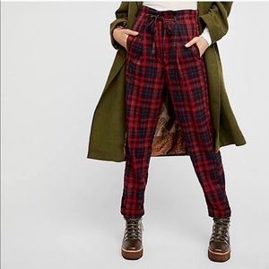 Free People High Waisted Plaid Pants